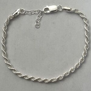 Rope chain 925 silver bracelet unisex
